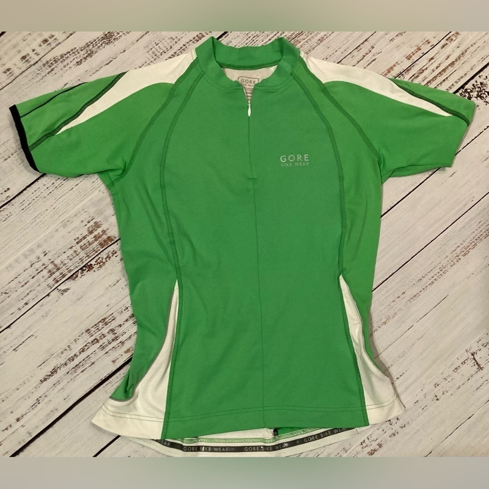 Gore Bike Wear Womens Cycling Shirt Quarter Zip Back Pockets size M Green